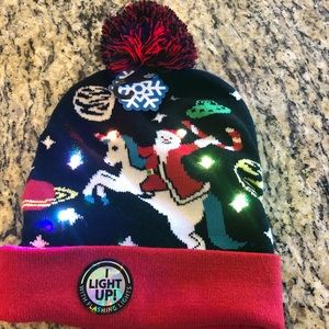New FLASHING Christmas hat toboggan